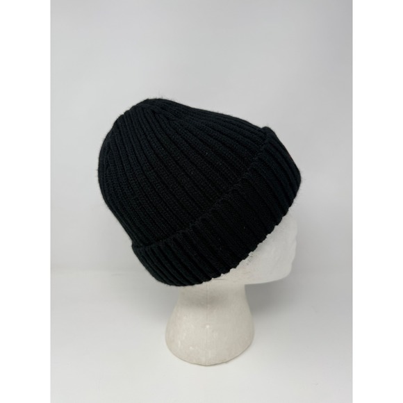 Canada Weather Gear Black Ribbed Knit Beanie with Embroidered Patch - Picture 3 of 8